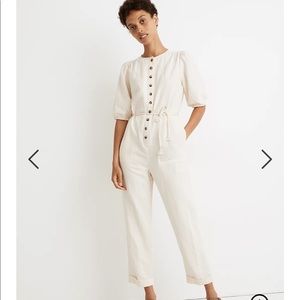 Madewell Linen-Blend Tassel-Tie Jumpsuit